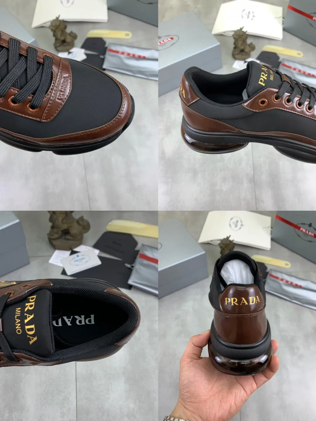 Men's men's shoes 💰P640 💰【New model】Top quality, new popular model on the official website, it will not go out of style for a hundred years, 🆘 The trendy brand (Prada) mainly promotes popular models, avant-garde and versatile fashionable men's shoes, private version molding, cowhide surface splicing 1:1 oil edge processing... fashionable and simple, original imported cowhide interior cowhide feet; the atmosphere and personality are more fashionable, eye-catching and pursuing class. It will subvert old ideas and be a must-have for fashionistas who want to spend time with you! Must keep it! High-end comfort, high-end quality workmanship. Size: 38-45 Various colors available. full package